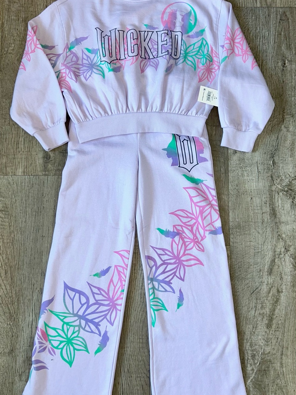 Girls' Lavender Wicked Graphic Sweatpants and top